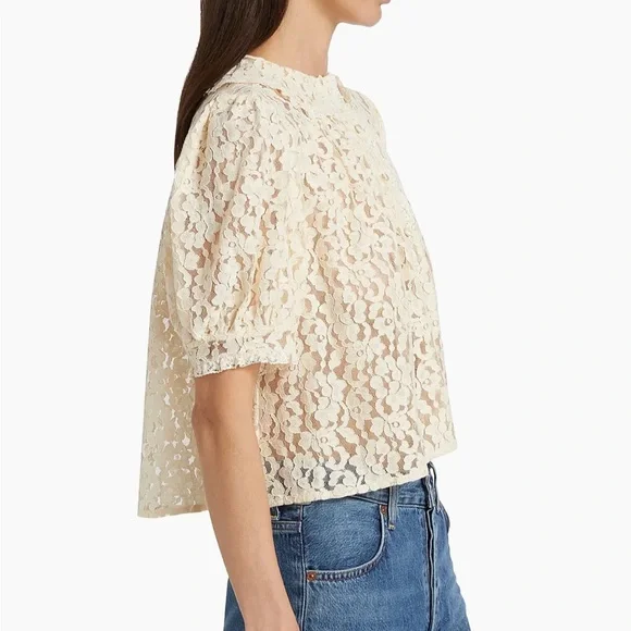 DÔEN Lenore Lace Short-Sleeve Blouse - Picture 7 of 14